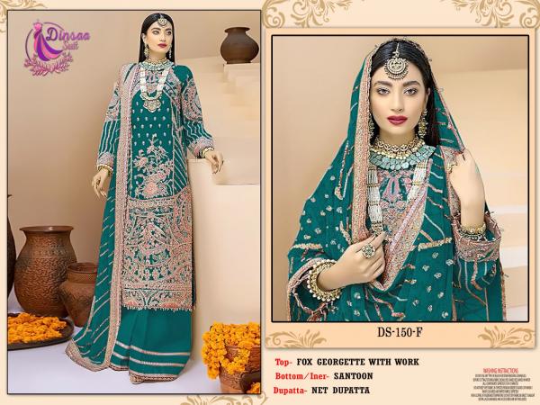 Dinsaa 150 E To H Georgette Designer Pakistani Suit Collection